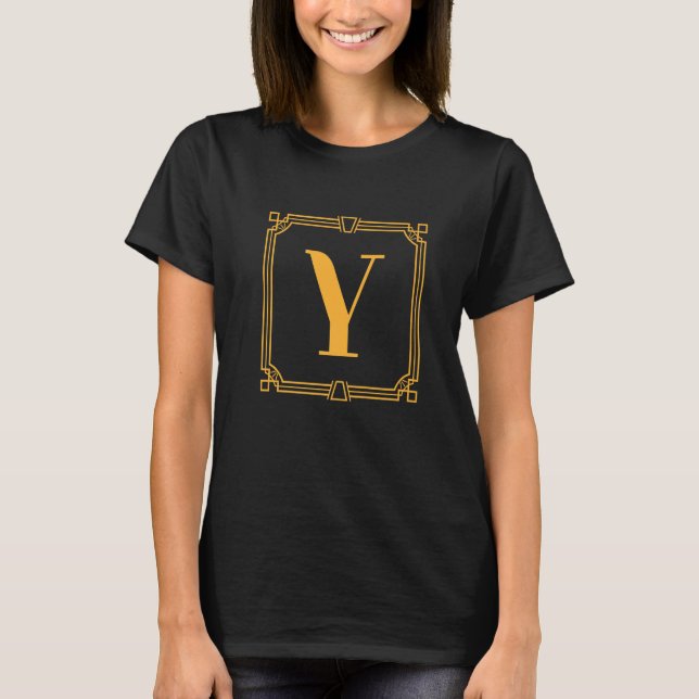 Camiseta Letter Y Monogram Alphabet Y Initial Geometric Dec (Frente)
