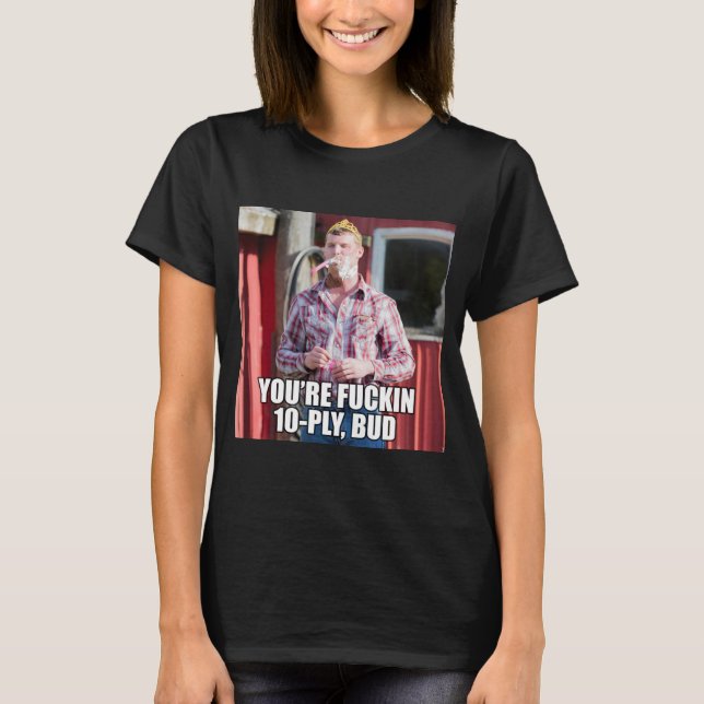 Camiseta Letterkenny - Tee escuro básico feminino (Frente)