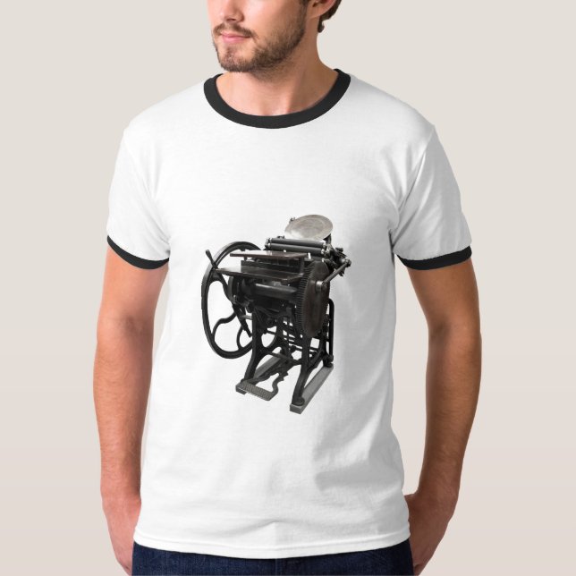 Camiseta letterpress 1888 ringer mens t-shirt (Frente)