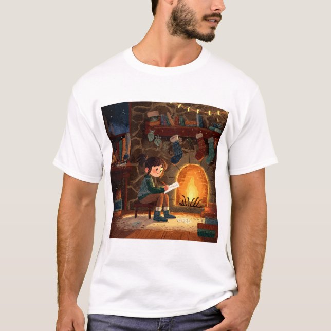 Camiseta Letters by the Fire – A Quiet Holiday Moment (Frente)