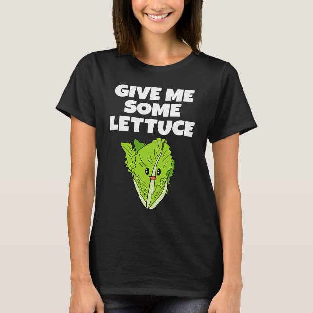 Camiseta Letttuce Cute Leaf Vegetable Vegetarian Vegan (Frente)