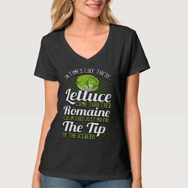 Camiseta Letttuce Leaf Vegetable Vegetarian Vegan Romaine C (Frente)