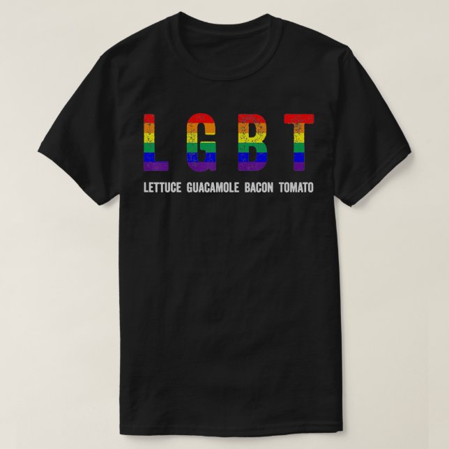 Camiseta Lettuz Guacamole Bacon Tomato Orgulho LGBT Engraça (Frente do Design)