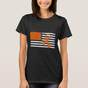 Camiseta Leucemia De Bandeira E Família De Fitas De Esclero