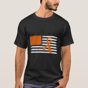 Camiseta Leucemia De Bandeira E Família De Fitas De Esclero