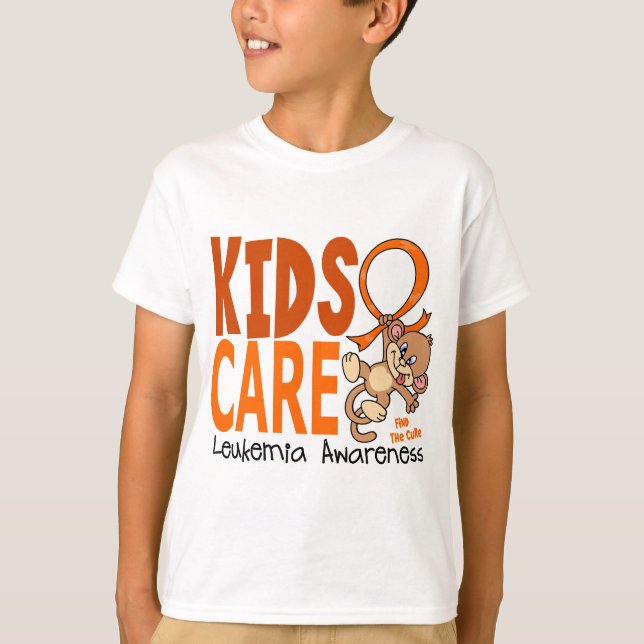 Camiseta Leucemia do cuidado 1 dos miúdos (Frente)
