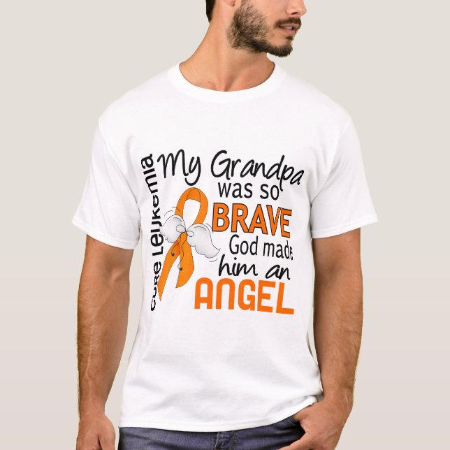Camiseta Leucemia do vovô do anjo 2 (Frente)