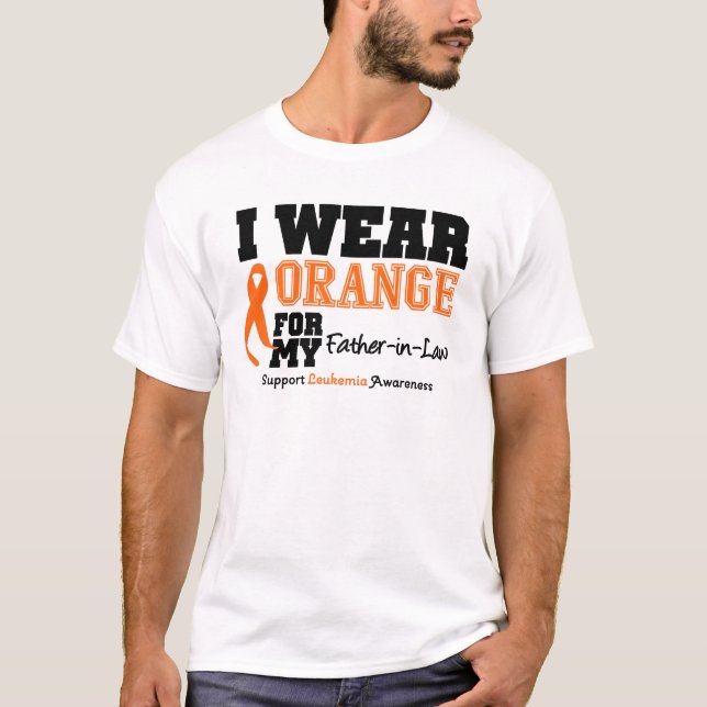 Camiseta Leucemia eu visto a laranja para meu sogro (Frente)