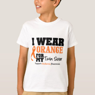 Camiseta Leucemia eu visto a laranja para minha irmã gême