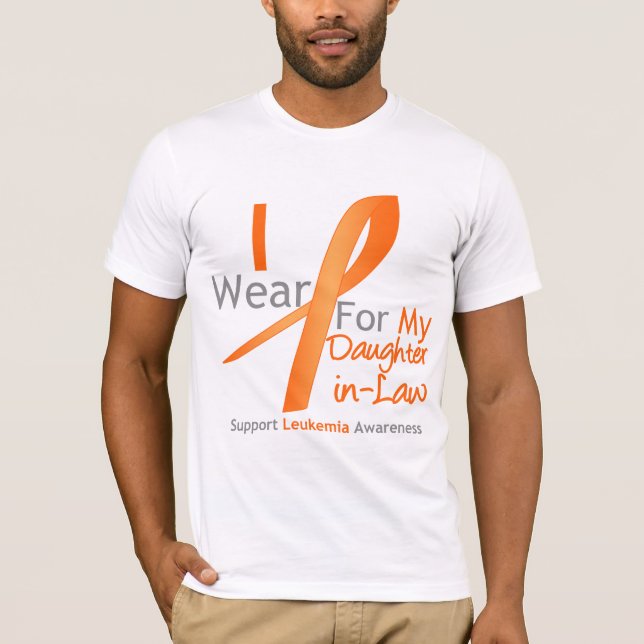 Camiseta Leucemia eu visto a nora alaranjada da fita (Frente)