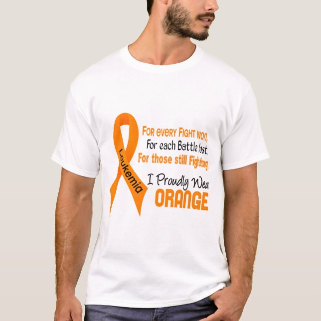 Camiseta Leucemia eu visto orgulhosa a laranja (Frente)