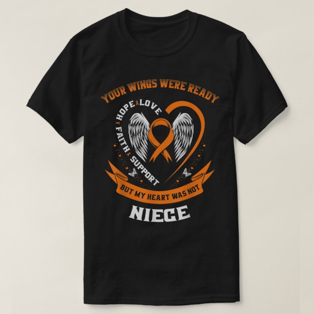 Camiseta Leucemia Laranja Sensibilização Onze Cancer Infant (Frente do Design)