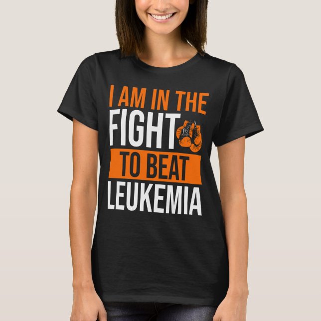 Camiseta Leucemia Sensibilização Guerreiro da Doença de Fit (Frente)