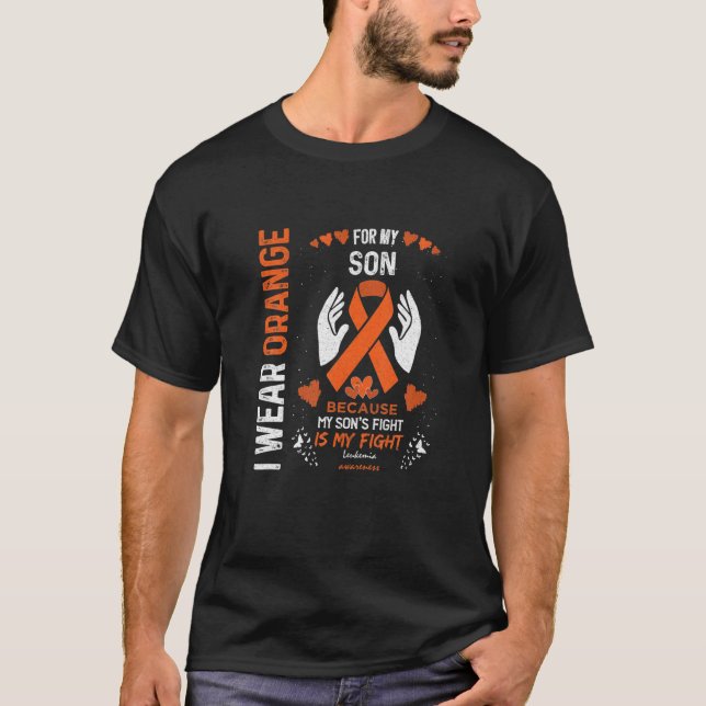 Camiseta Leucemia Suporte a Canceres de sangue Eu Visto Lar (Frente)
