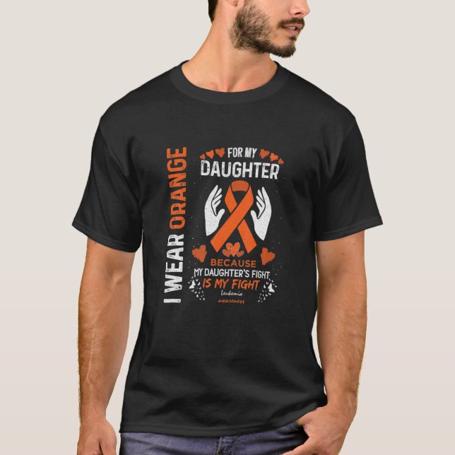 Camiseta Leucemia Suporte a Canceres de sangue Eu Visto Lar (Frente)