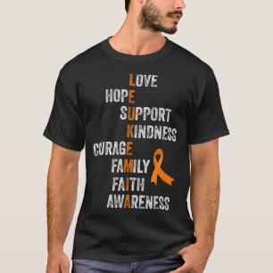 Camiseta Leucemia Survivente Laranja Símbolo de Fita Retroa