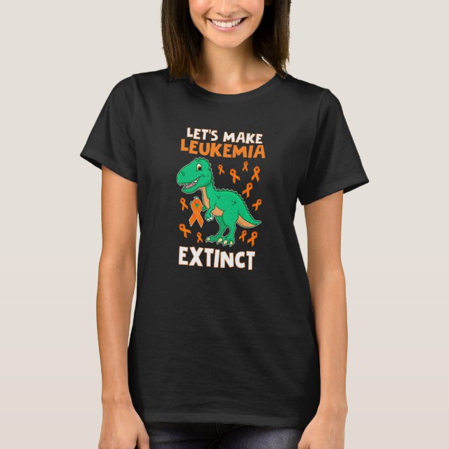 Camiseta Leukemia Dinosaur Orange Ribbon Hematologist Repti (Frente)