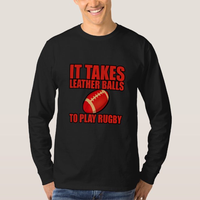 Camiseta Leva Bolas De Couro Para Jogar Rugby (Frente)