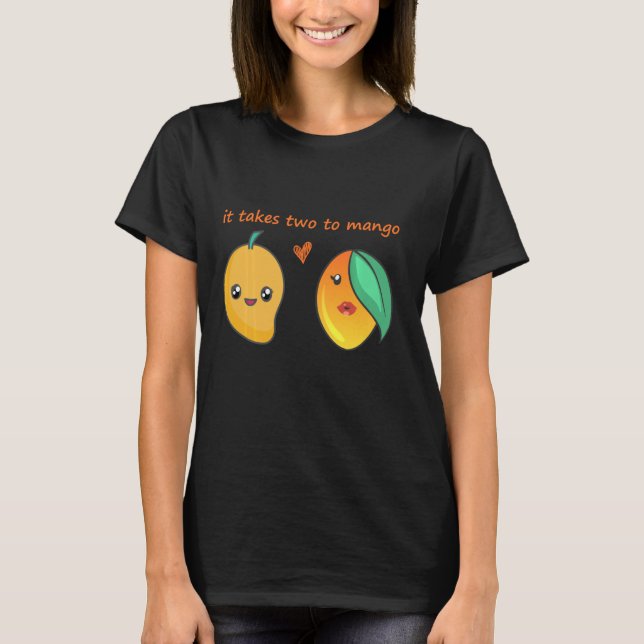 Camiseta Leva Dois Para Mango Cute Tango Mango Fruta Roman (Frente)