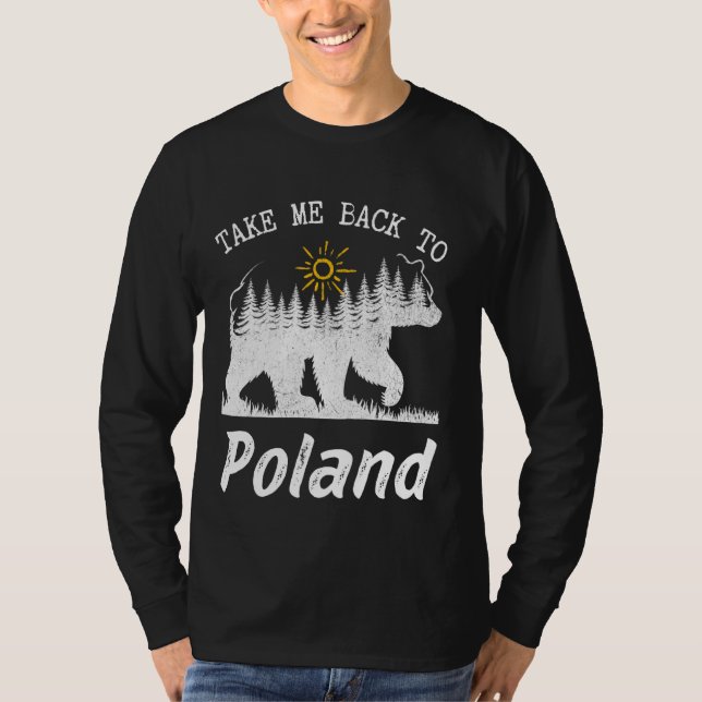 Camiseta Leva-Me De Volta Para A Férias De Polônia Da Vinta (Frente)