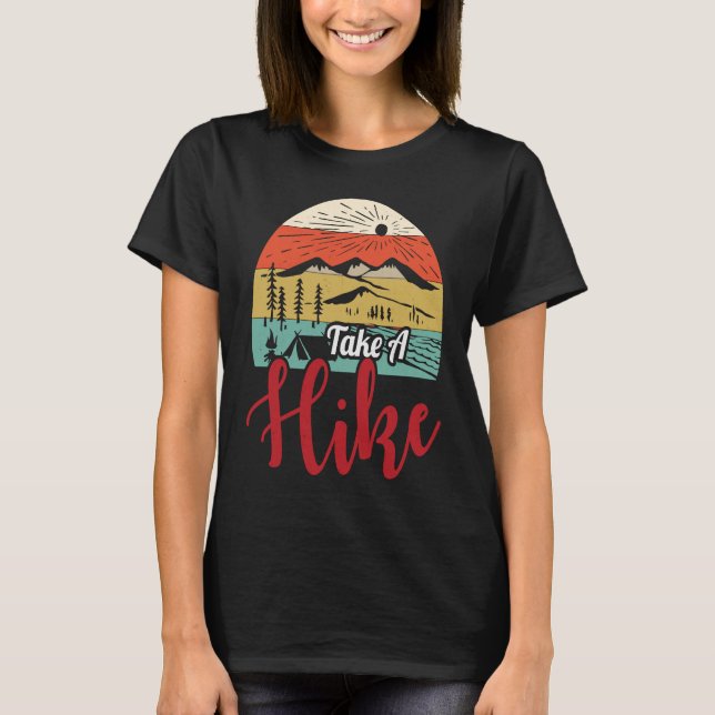 Camiseta Leva Um Pico Retro Hiker Exterior Natureza H (Frente)