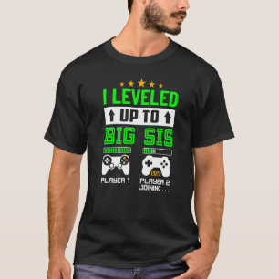 Camiseta Levada Ao Big Sis 2023 Nova Irmã Gamer Pregna