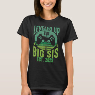 Camiseta Levada Ao Big Sis 2023 Nova Irmã Gamer Pregna