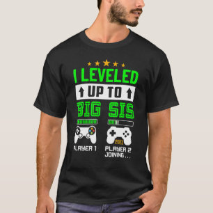 Camiseta Levada Ao Big Sis 2023 Nova Irmã Gamer Pregna