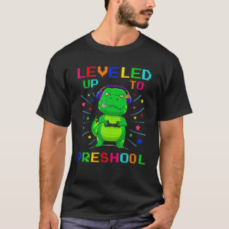 Camiseta Levado Ao Dinossauro Gamer Da Pré-Escola De Volta