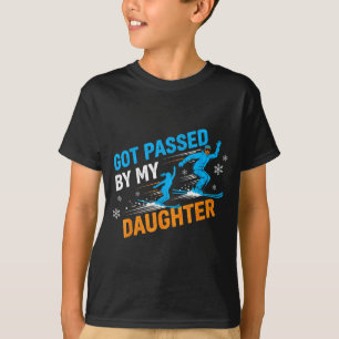 Camiseta Levado Ao Pé Por Minha Filha Divertido Esquiando _