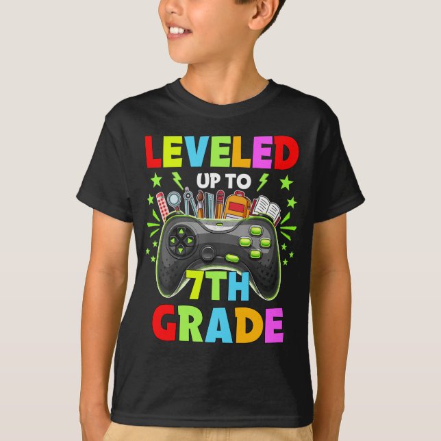 Camiseta Levado até 7 Grau de 7 de Professores Voltar para (Frente)
