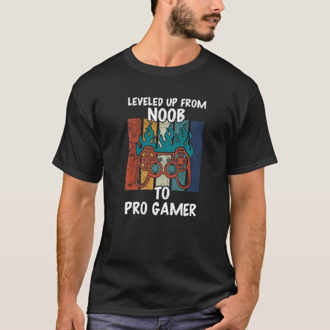 Camiseta Levado Do Noob Para O Pro Gamer Gaming Retro (Frente)