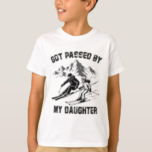 Camiseta Levado pela minha filha, família engraçada de esqu