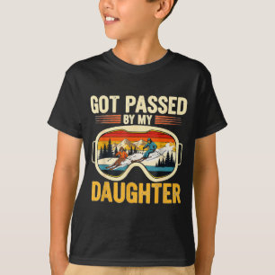 Camiseta Levado Por Minha Filha Óculos De Esqui Engraçados