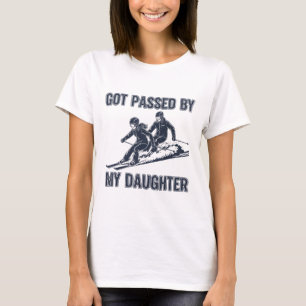 Camiseta Levado Por Pedal Por Minha Filha Piada De Esqui