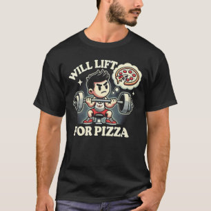 Camiseta Levanta-se para Pizza - Engraçado Gym