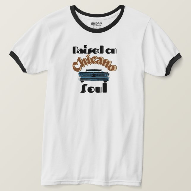 Camiseta Levantada na T-shirt de Chicano Soul (Frente do Design)