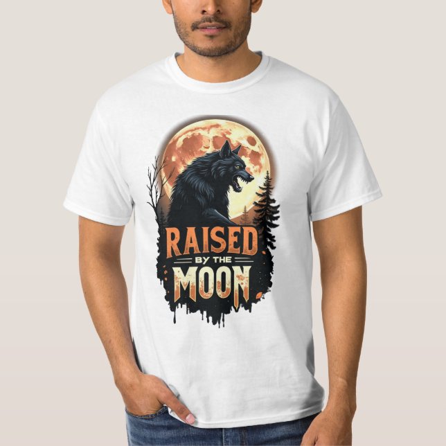 Camiseta Levantado pelo Dia do Horror do Lobisomem da Lua (Frente)