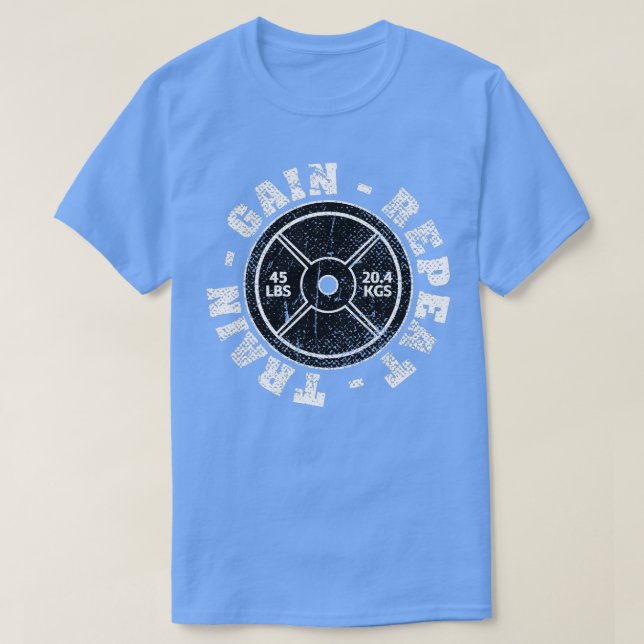 Camiseta Levantamento de peso Chuvas de 45 lb Plate Aumento (Frente do Design)