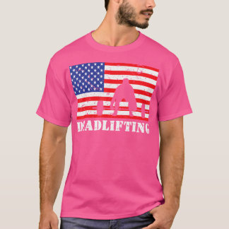Camiseta Levantamento de Peso com Distress EUA Bandeira Ame