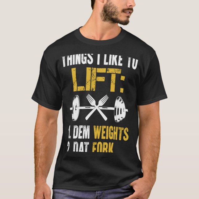Camiseta Levantamento De Peso Com Ditos Levantar Dat Fork G (Frente)
