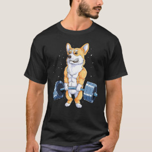 Camiseta Levantamento de peso Corgi Deadlift Homens Fitness