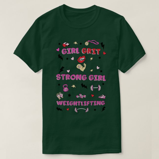 CAMISETA LEVANTAMENTO DE PESO FEMININO L GRIT (Frente do Design)