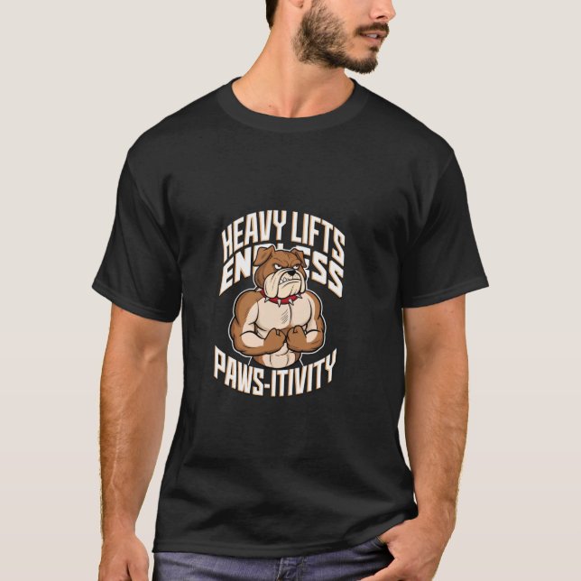 Camiseta Levantamentos Pesados Pawsitivity Infinita Poder B (Frente)
