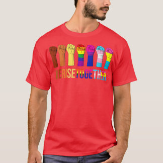 Camiseta Levantamo-nos em conjunto com o Orgulho gay Black