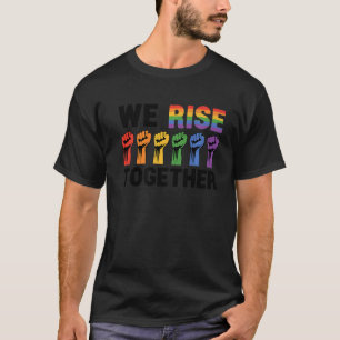 Camiseta Levantamo-Nos Juntos Com A Fila Da Gay Trans Bisse