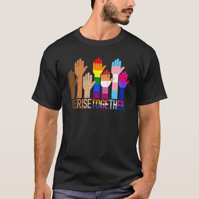 Camiseta Levantamo-Nos Juntos Lgbt Gay Lésbica Orgulho Biss (Frente)