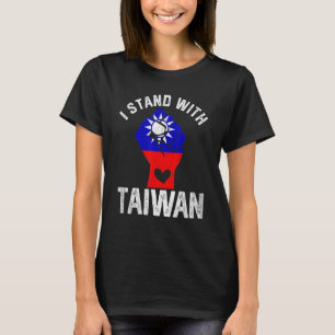 Camiseta Levantando a Mão Eu Levo Taiwan Com Bandeira De Ta