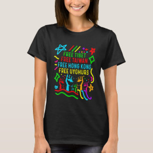 Camiseta Levante a Mão pelo Tibete Livre Taiwan Livre Hong