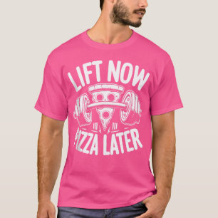 Camiseta Levante Agora Pizza Mais Tarde Barbell Bodybuildin